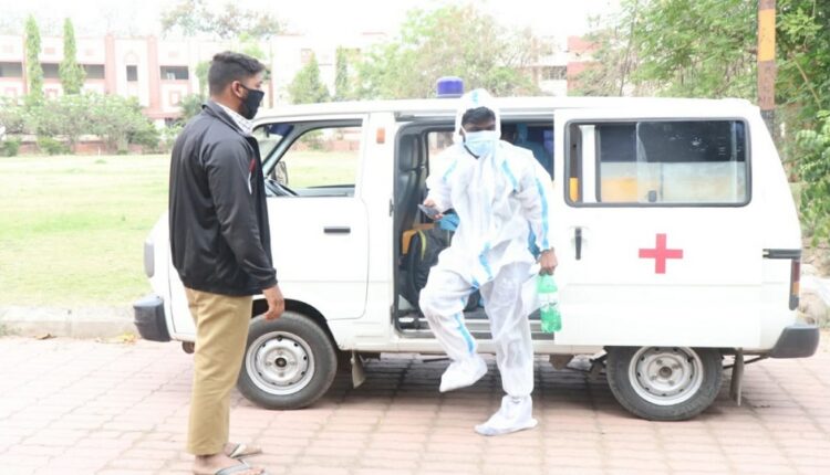 The corona positive patient arrived at the examination center wearing a PPE kit