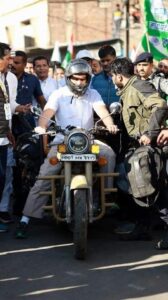 Rahul Gandhi rode a bike in Bharat Jodo Yatra