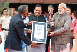 Guinness World Record for making Saraswati symbol using book